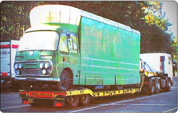 M.G.M Haulage of Bedford mobile cinema KJU 267E, October 2003.